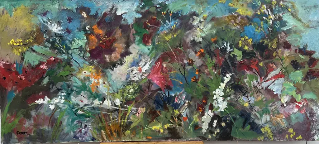 Flowers, Music and Love painting by Edward Juarez