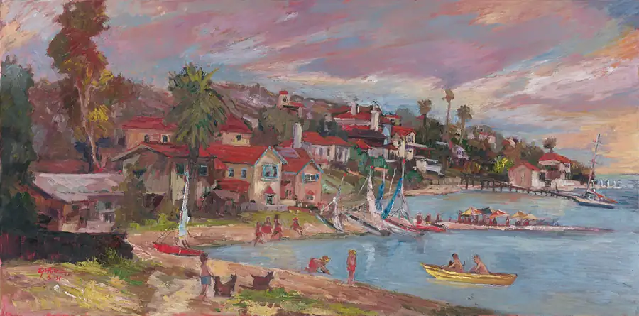 Kellogg Beach, Point Loma painting by Edward Juarez